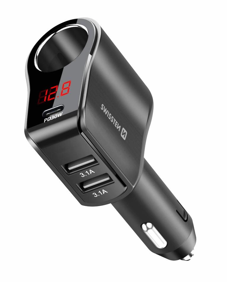 Swissten CL adaptér s výstupem 1x CL, 1x UCB-C PD a 2x USB-A, 108W - 216W