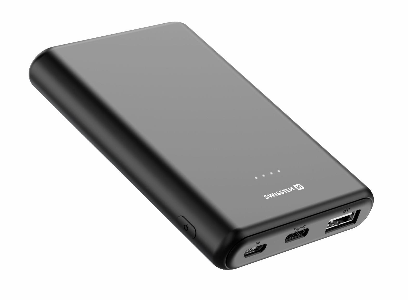 Swissten Power Line Power Bank 5000 mAh 20W Power Delivery černá