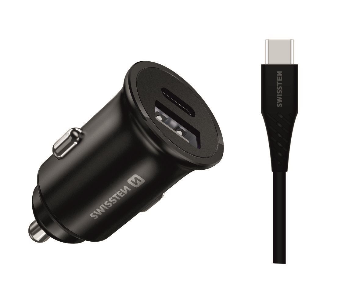Swissten CL adapér pro Samsung Super Fast Charging 25W + kabel USB-C/USB-C 1.2m black