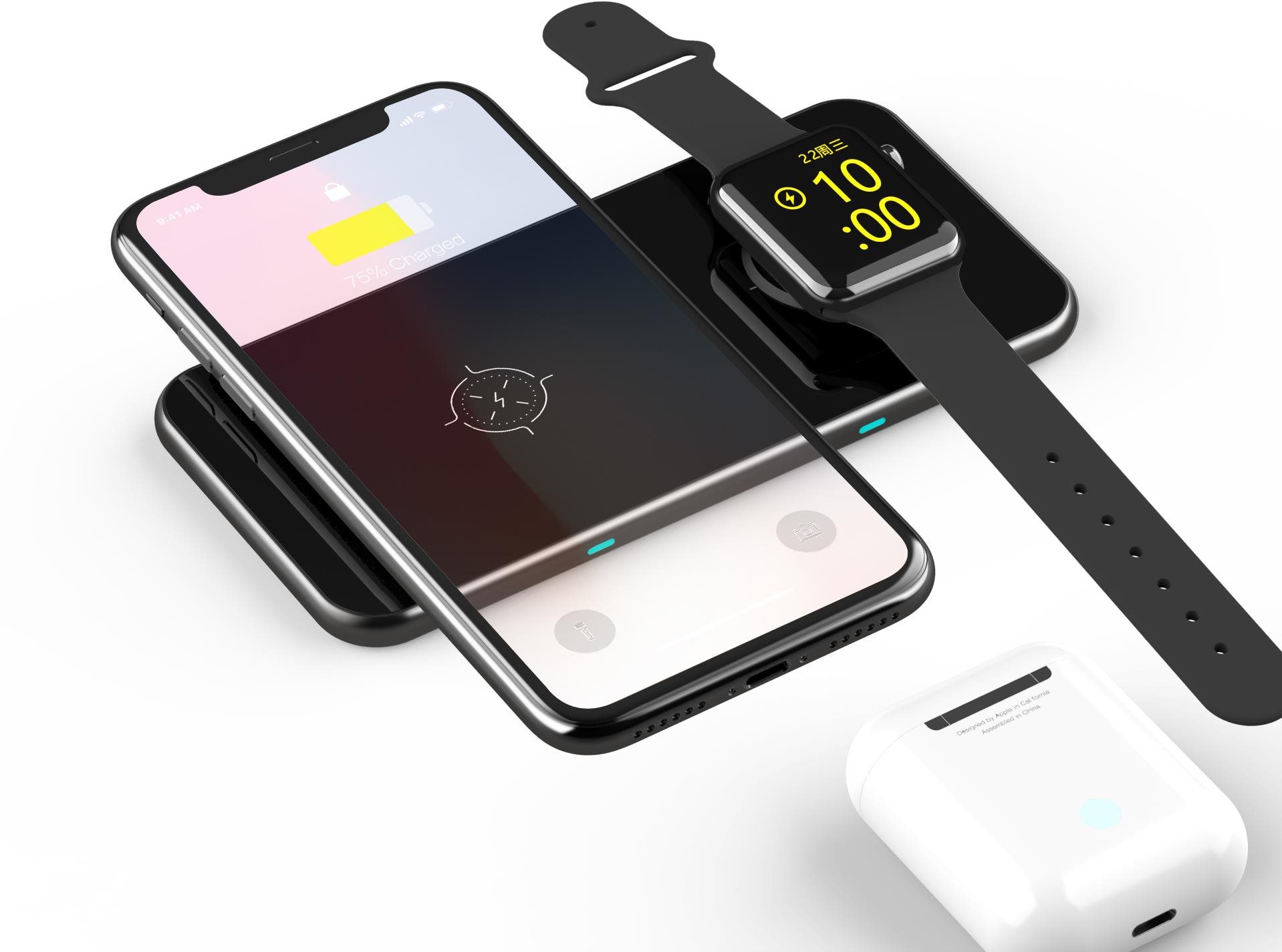 Swissten Wireless nabíječka 2v1 černá