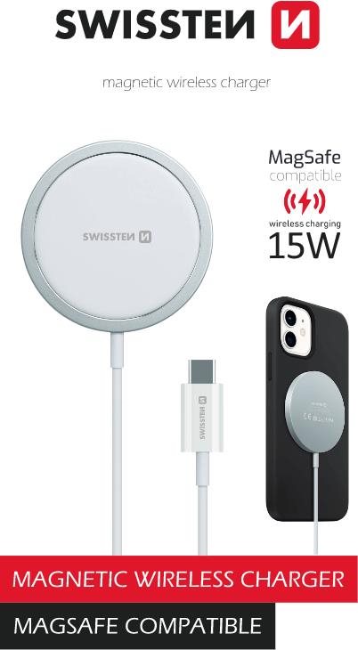 Swissten MagStick wireless nabíječka pro Apple iPhone (kompatibilní s MagSafe)
