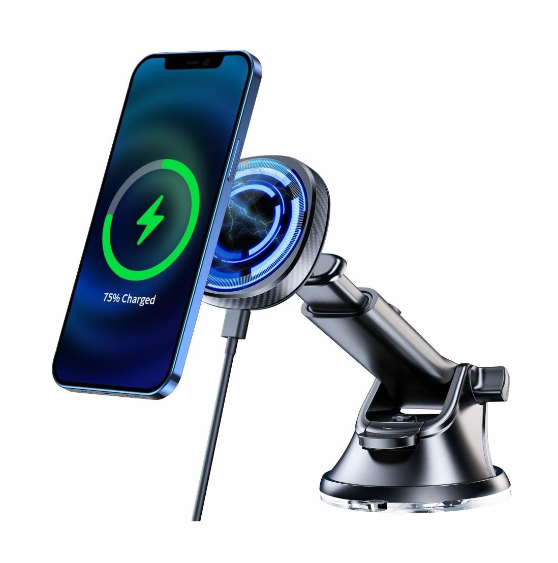 Swissten Dashboard magnetický držák do auta s bezdrátovým nabíjením 15W