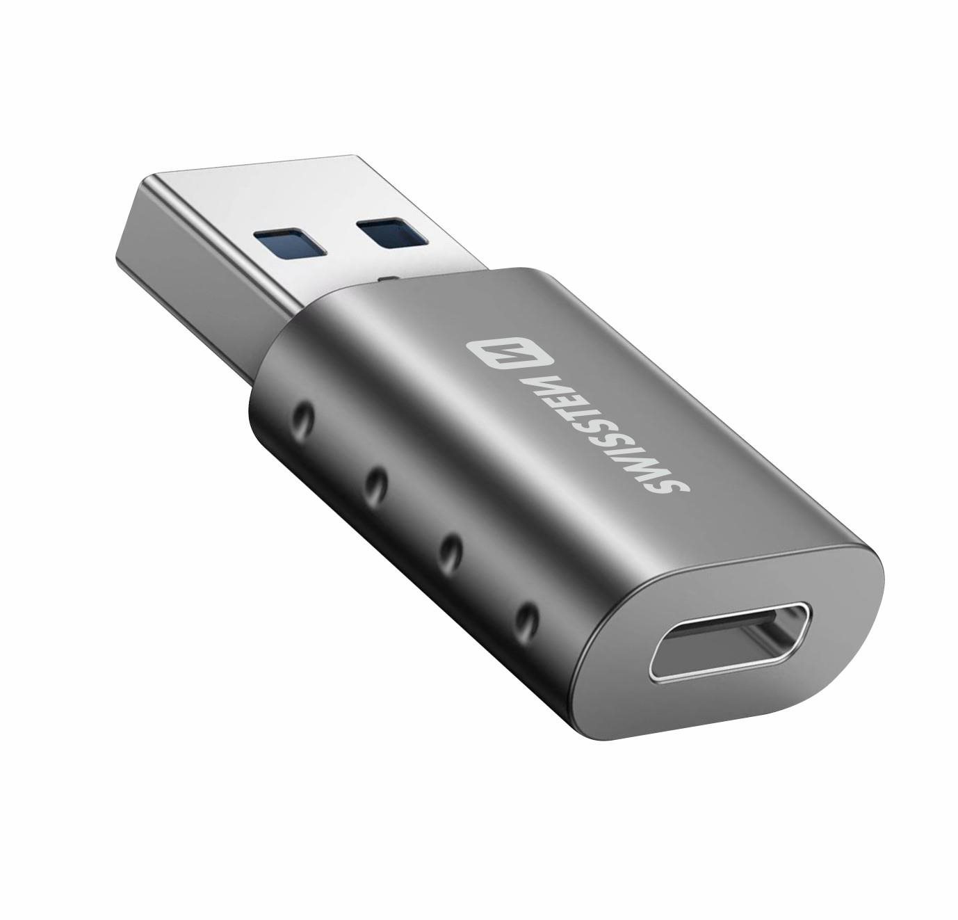 Swissten adaptér USB-A (M) / USB-C (F)