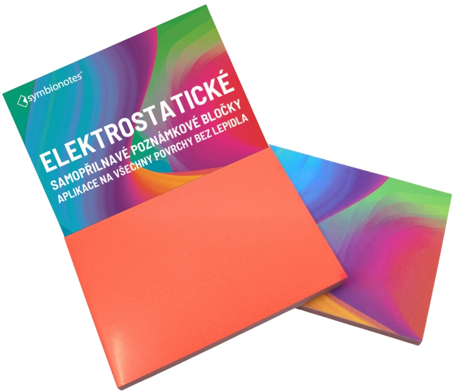 SYMBIO Symbionotes elektrostatický 70 x 100 mm, 100 lístků, červený