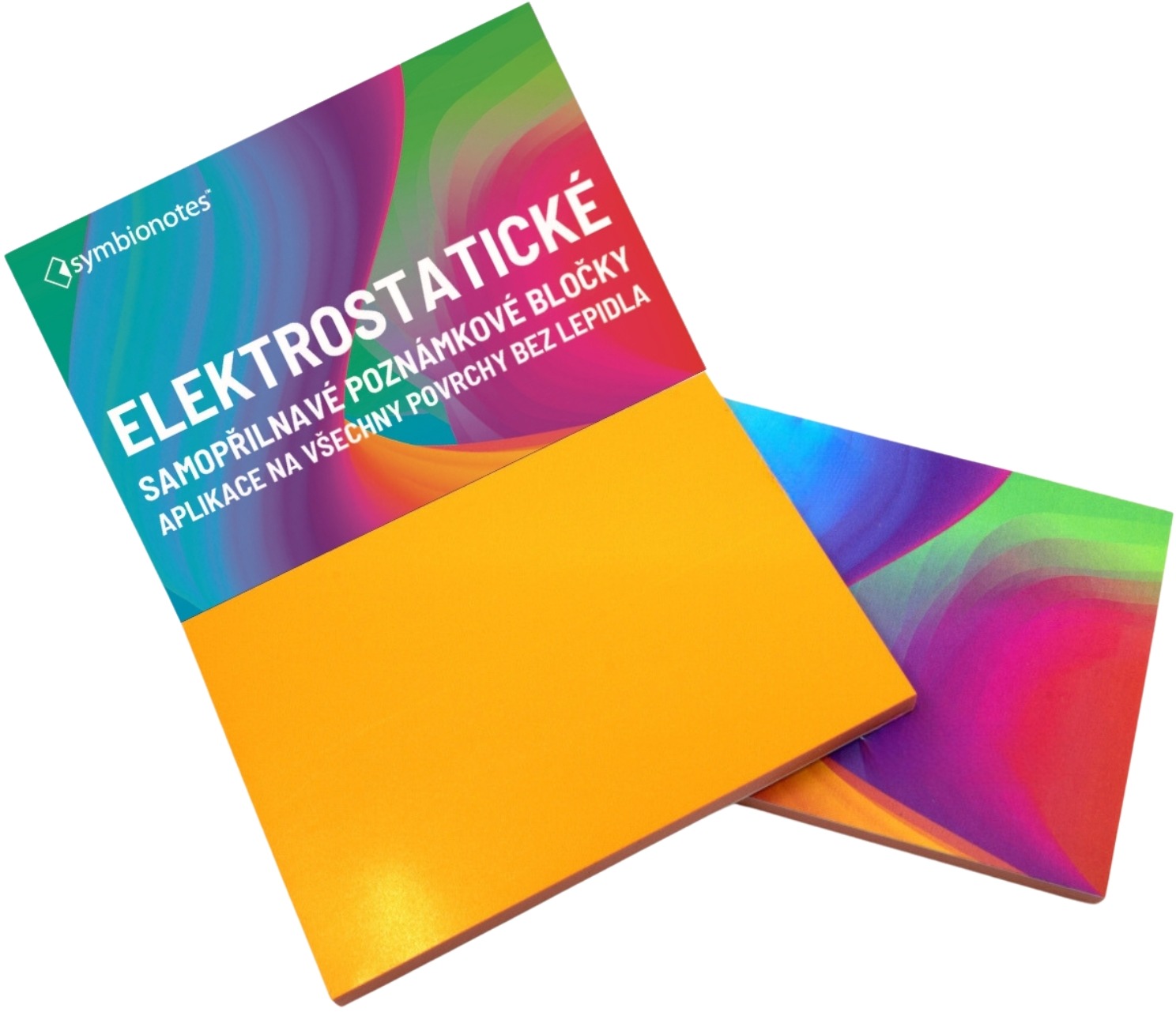 SYMBIO Symbionotes elektrostatický 70 x 100 mm, 100 lístků, oranžový