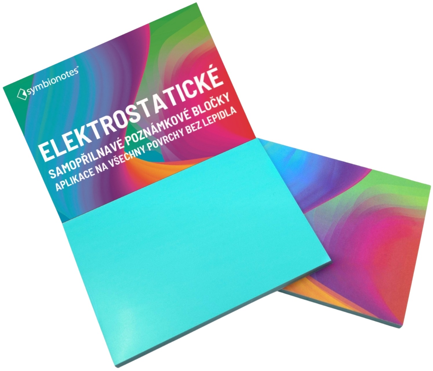 SYMBIO Symbionotes elektrostatický 190 x 100 mm, 100 lístků, tyrkysový
