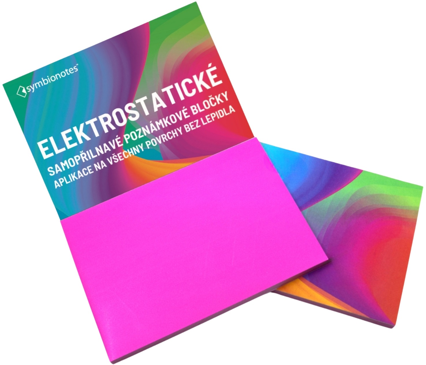 SYMBIO Symbionotes elektrostatický 190 x 100 mm, 100 lístků, růžový