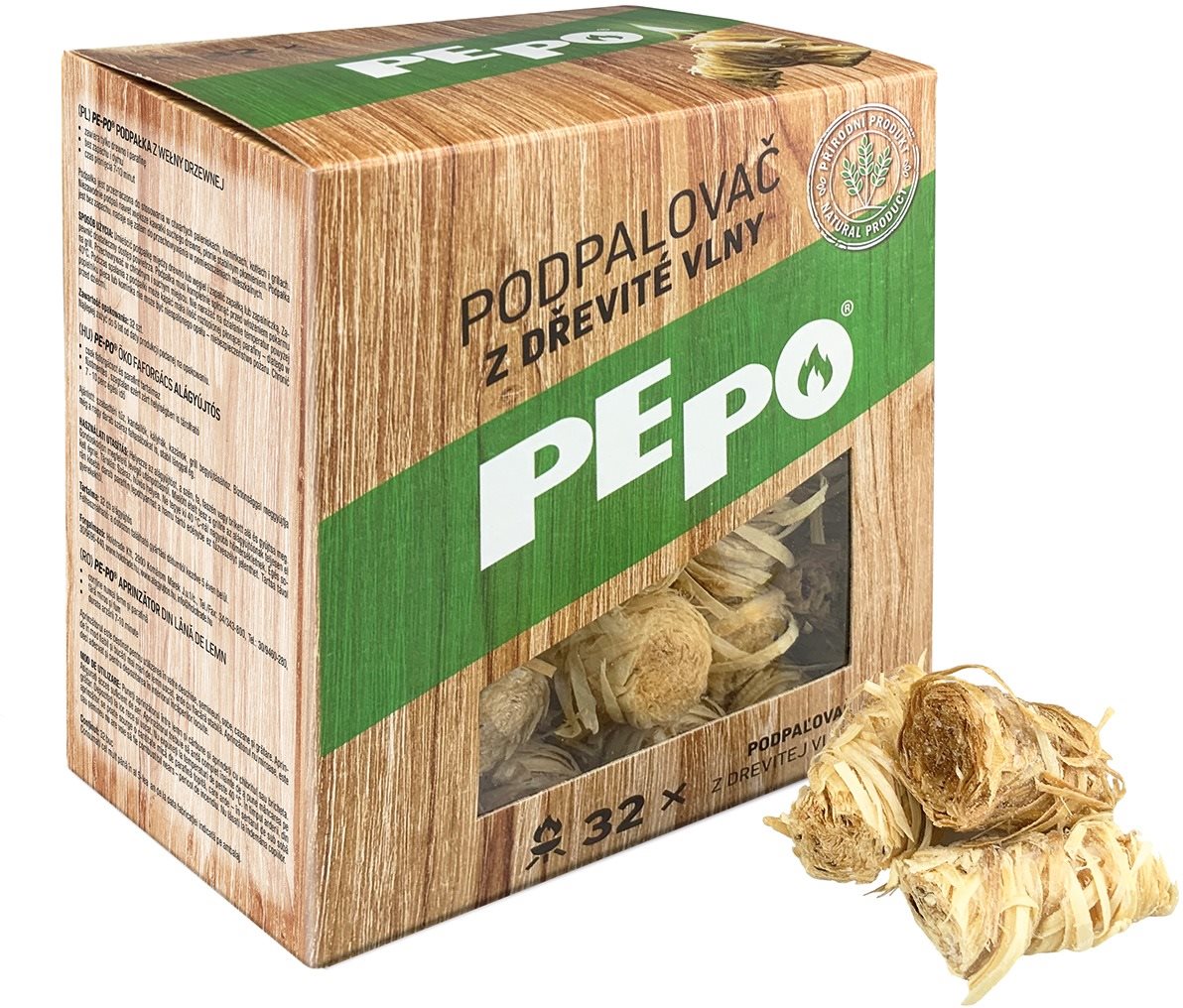 PE-PO podpalovač z dřevité vlny 32 ks