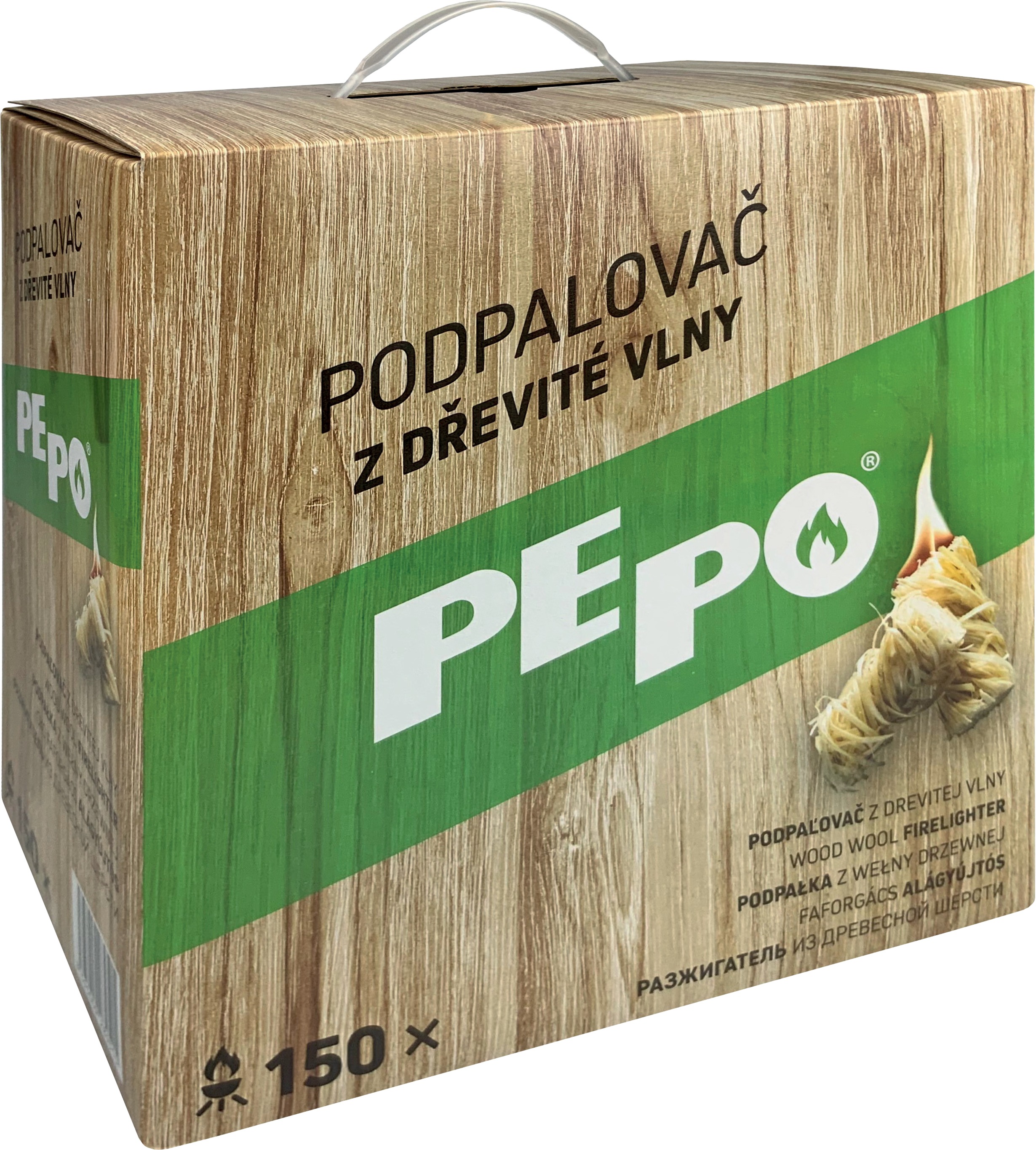 PE-PO podpalovač z dřevité vlny 150 ks