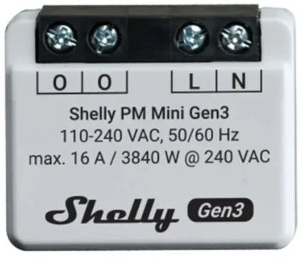 Shelly PM Mini Gen3 Modul pro měření spotřeby do 16A (WiFi, Bluetooth)