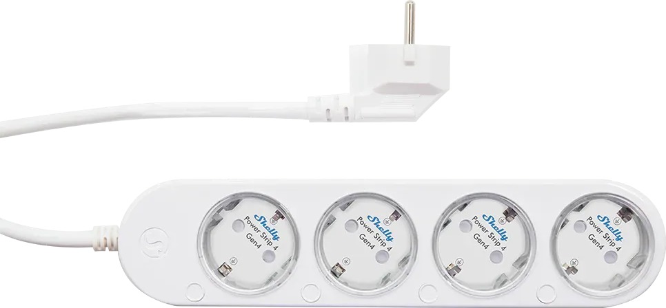 Shelly Powerstrip 4, 4zásuvka s měřením spotřeby, WiFi, bílá