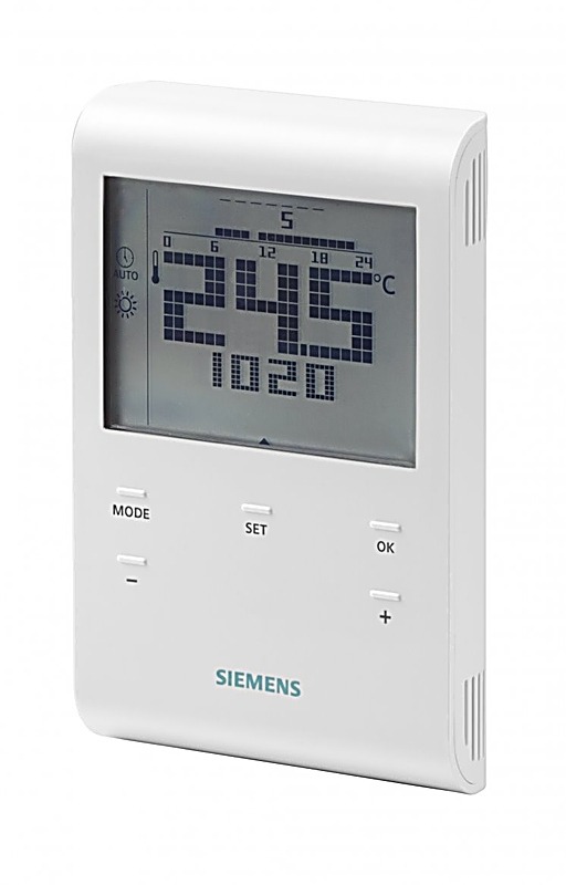Siemens termostat RDE100.1, programovatelný, digitální, prostorový, drátový
