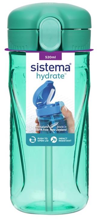 Sistema® Hydrate™ Láhev Quick Flip Top s brčkem 520 ml, mátová
