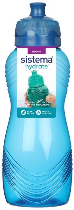 Sistema® Hydrate™ Láhev Wave Twist ‘n’ Sip 600 ml, modrá