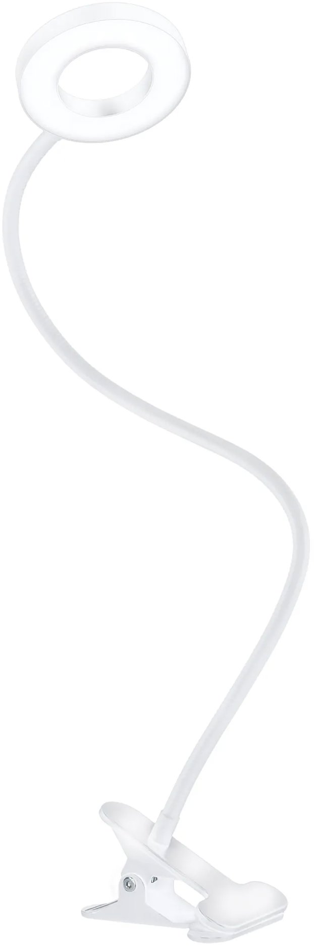 Solight LED stmívatelná stolní lampička s klipem, USB, bílá