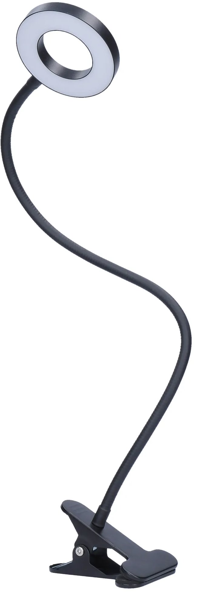 Solight LED stmívatelná stolní lampička s klipem, USB, černá