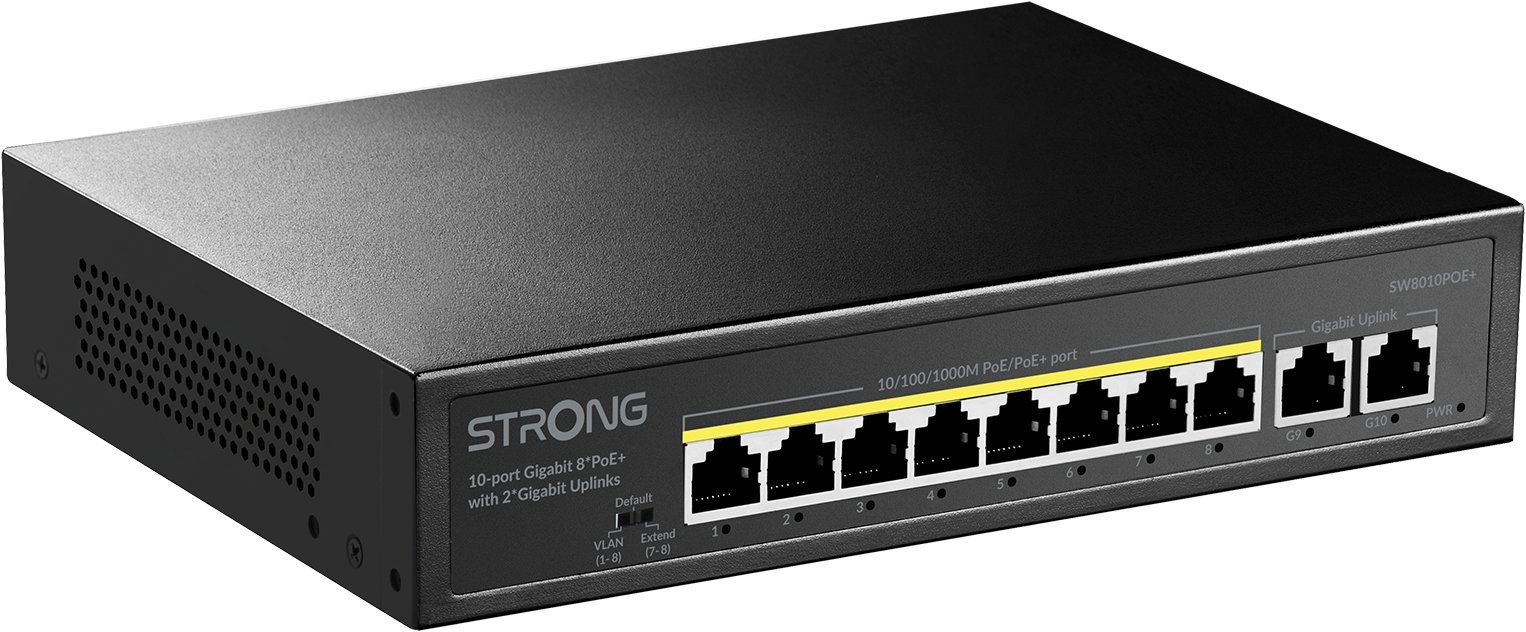 Switch STRONG SW8010POE+ s 10 porty a PoE