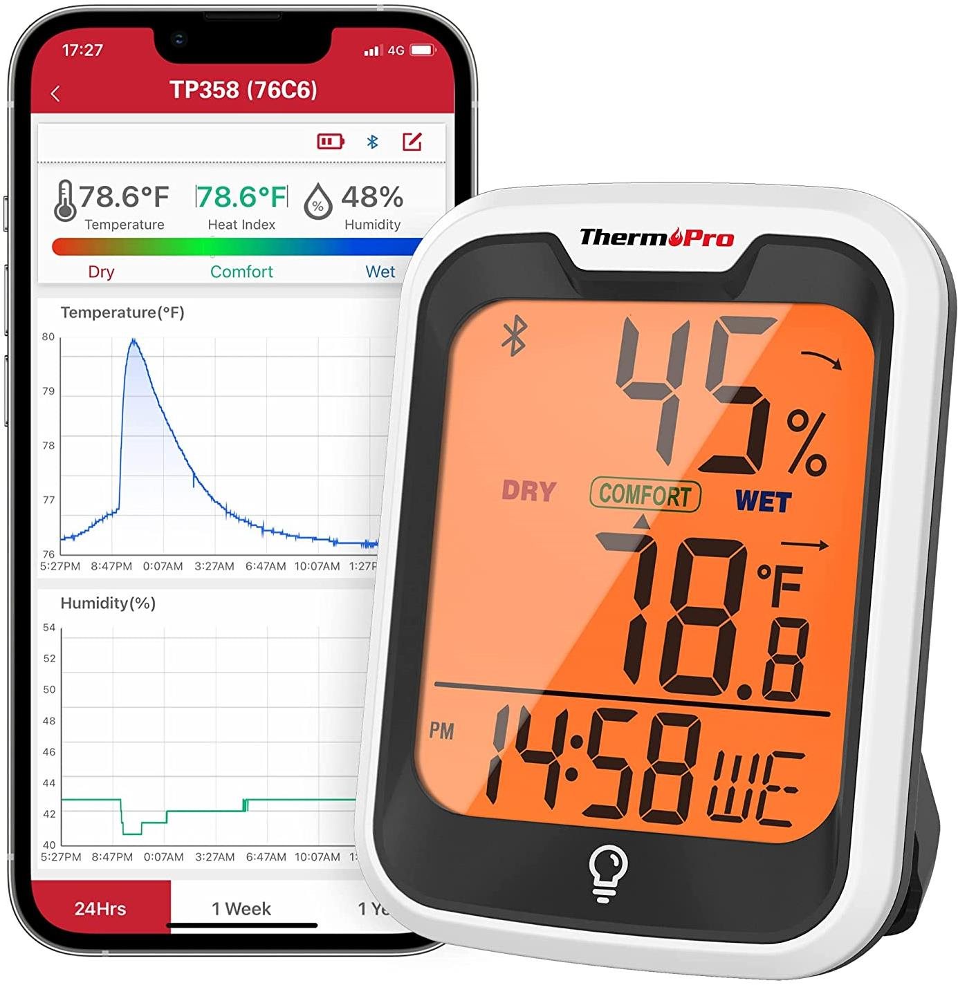THERMOPRO Digitální teploměr TP358 (2 X AAA)