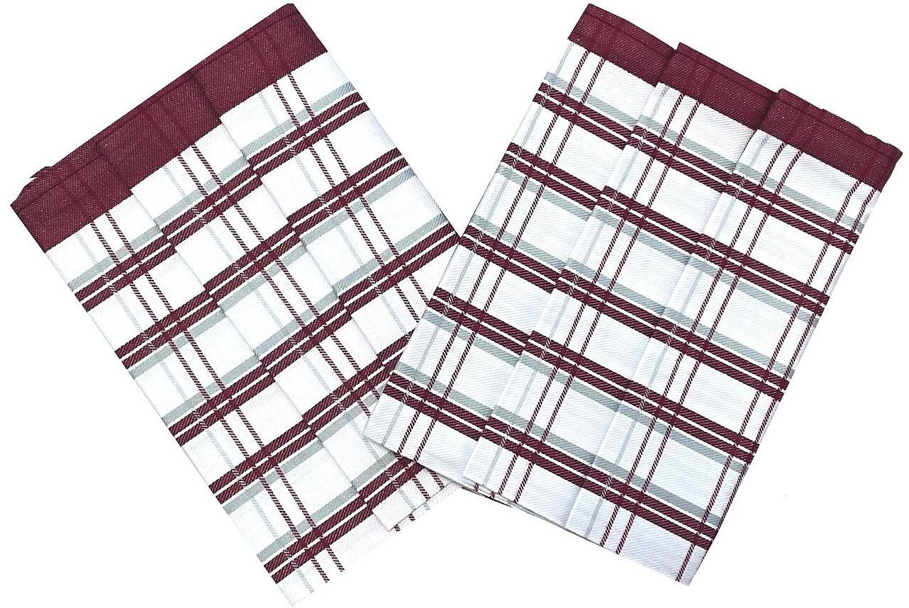 Svitap sleepwell Utěrka Extra savá 50 × 70 cm, tradiční káro bordó, 3 ks
