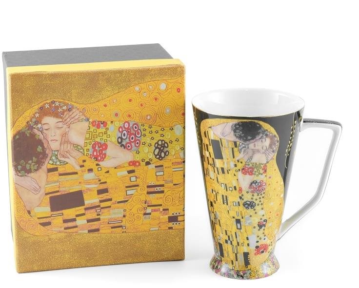 Home Elements Hrnek 500 ml, Klimt, Polibek černý