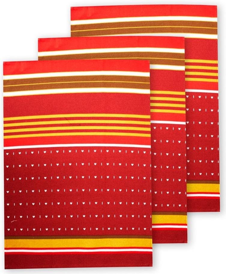 Home Elements Sada 3 ks - Utěrka 50×70 cm, Červená