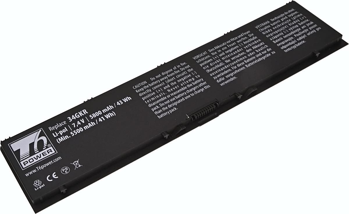 T6 Power pro notebook Dell 34GKR, Li-Poly, 7,4 V, 5800 mAh (43 Wh), černá