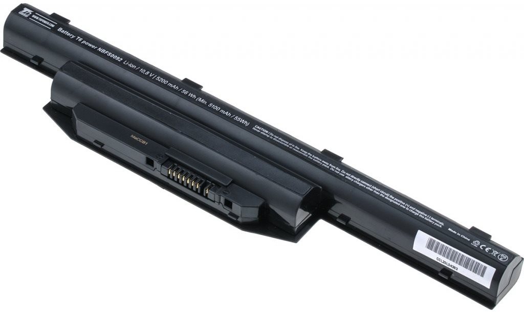 T6 Power pro Fujitsu Siemens LifeBook E734, Li-Ion, 10,8 V, 5200 mAh (56 Wh), černá