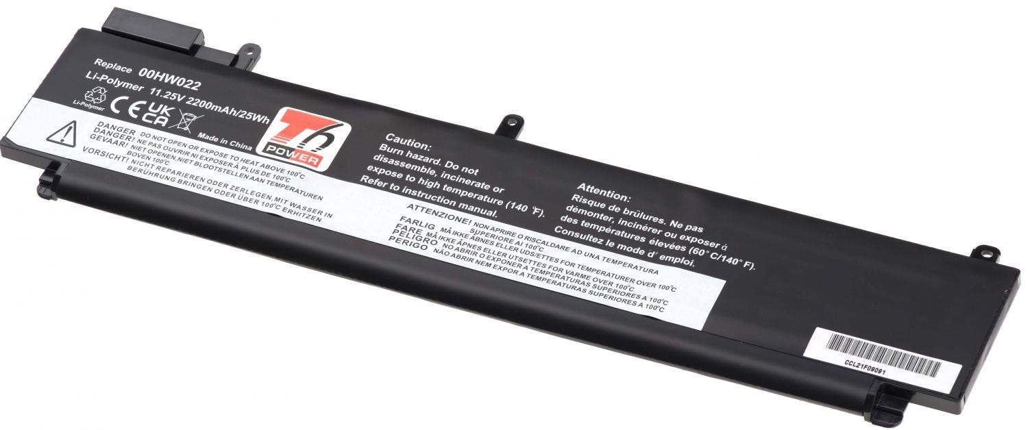 T6 Power pro Lenovo ThinkPad T470s 20HF, Li-Poly, 11,25 V, 2200 mAh (25 Wh), černá