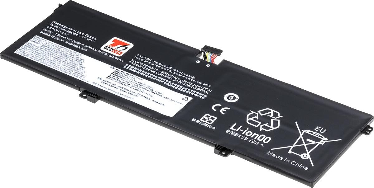 T6 Power pro notebook Lenovo L17M4PH1, Li-Poly, 7,68 V, 7820 mAh (60 Wh), černá