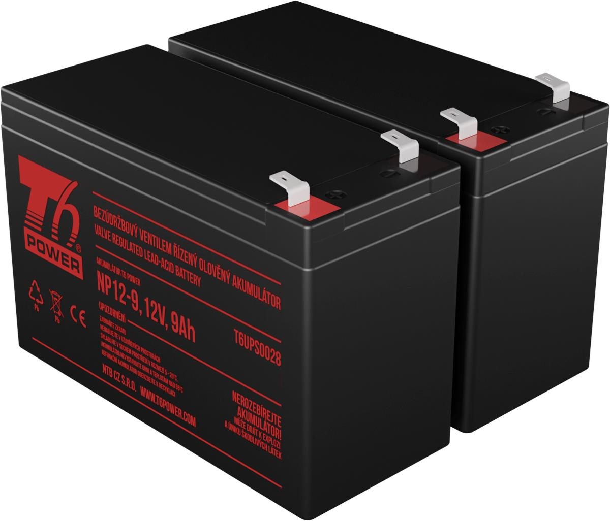 Sada baterií T6 Power pro APC Smart-UPS SMC1000I-2U, VRLA, 12 V