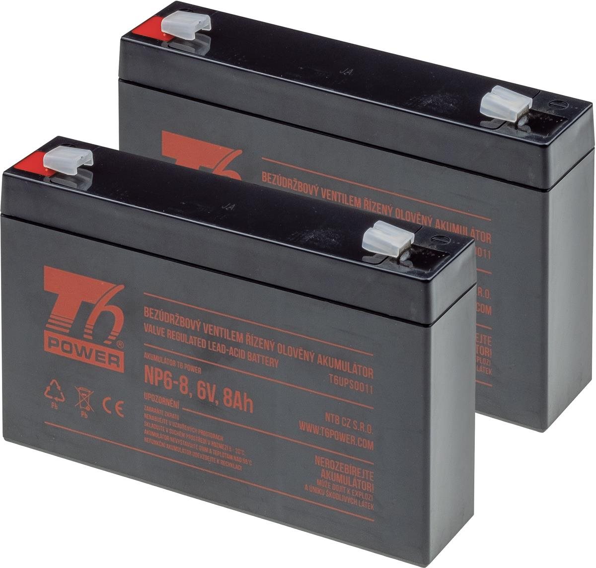 Sada baterií T6 Power pro záložní zdroj APC RBC18, VRLA, 6 V