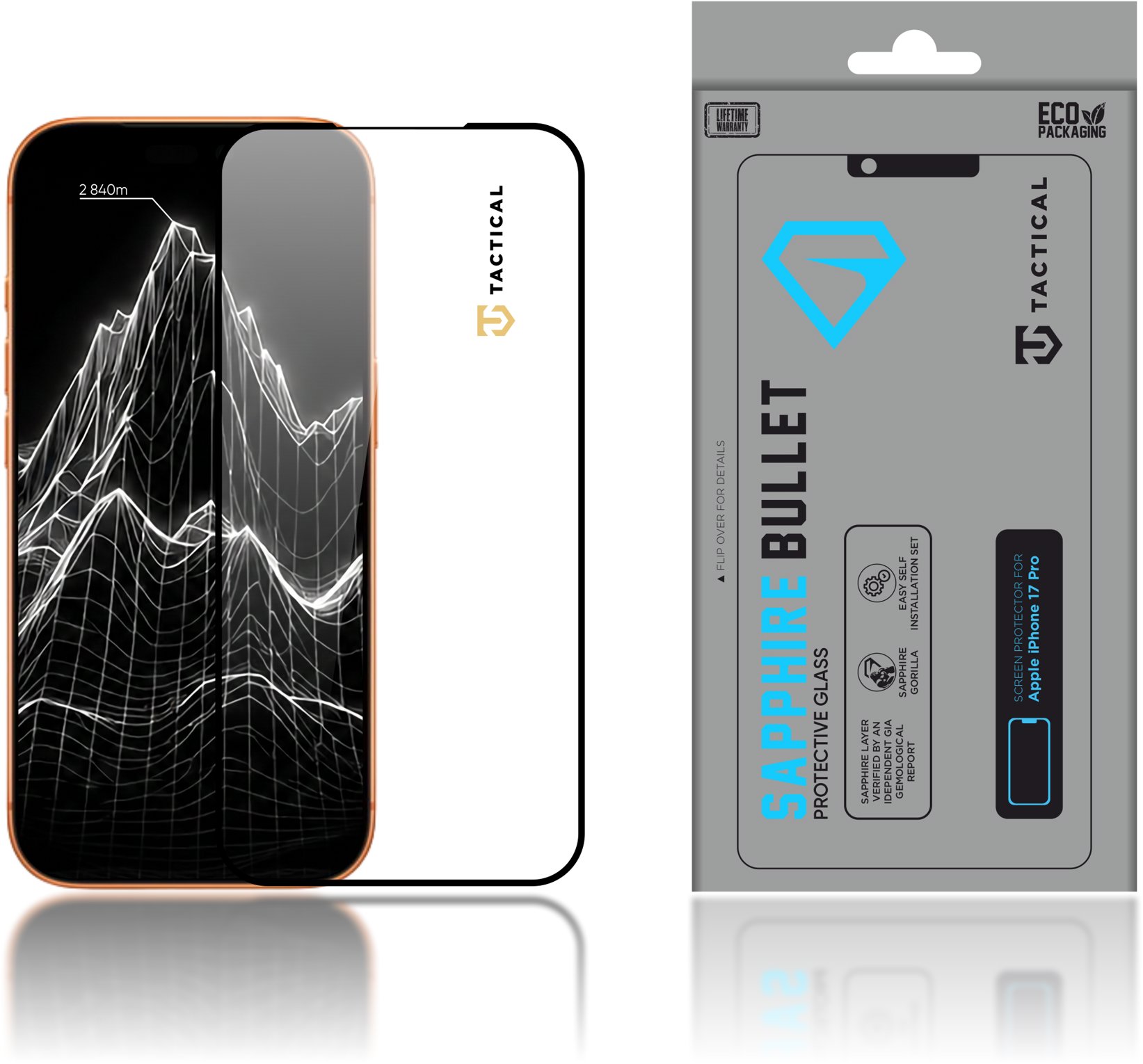 Tactical Sapphire Bullet sklo pro Apple iPhone 17 Pro/18 Pro