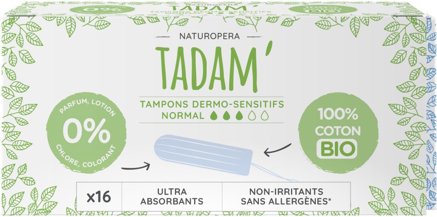 TADAM Dermo sensitivní tampony z BIO bavlny, Normal, 16 ks