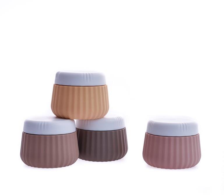 Take it shop Silikonové cestovní kelímky, 30 ml - sada 4 ks, meruňkové