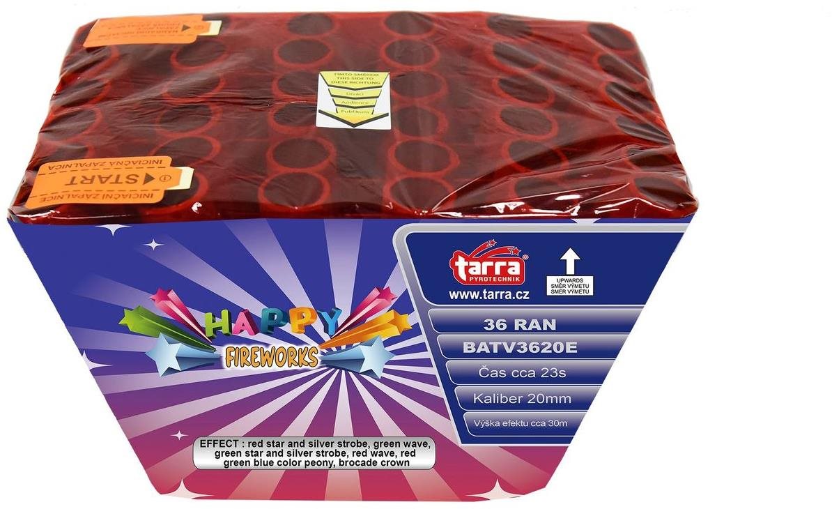Tarra Ohňostroj - Baterie výmetnic happy fireworks - 36 ran