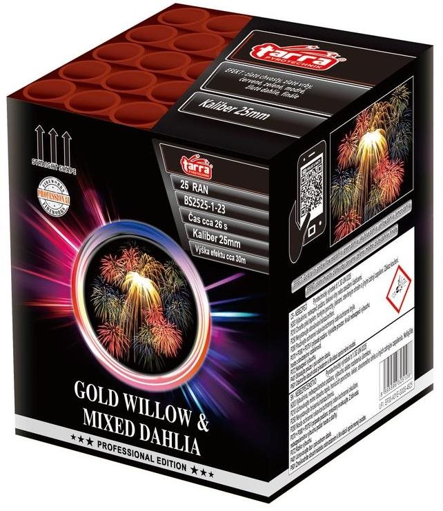 Tarra Ohňostroj - baterie výmetnic - gold willow & mixed dahlia 25 ran