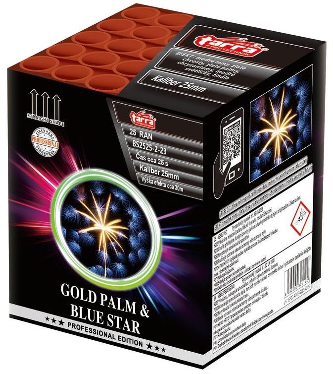 Tarra Ohňostroj - baterie výmetnic - gold palm & blue star 25 ran