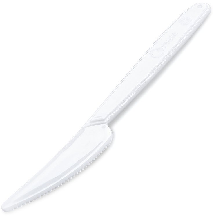 Wimex Plastový nůž 18,5 cm, znovupoužitelný, bílý - 50 ks