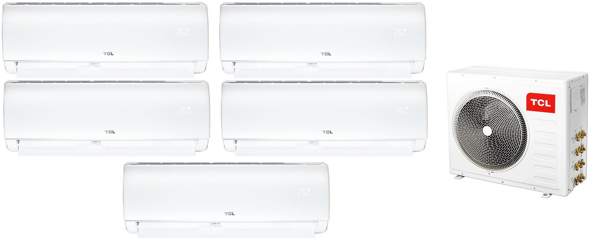 TCL FMA-42I5HD/DVO 12,2 kW + 2 × SN09F1S0 2,6 kW + 3 × SN09F1S0 2,6 kW