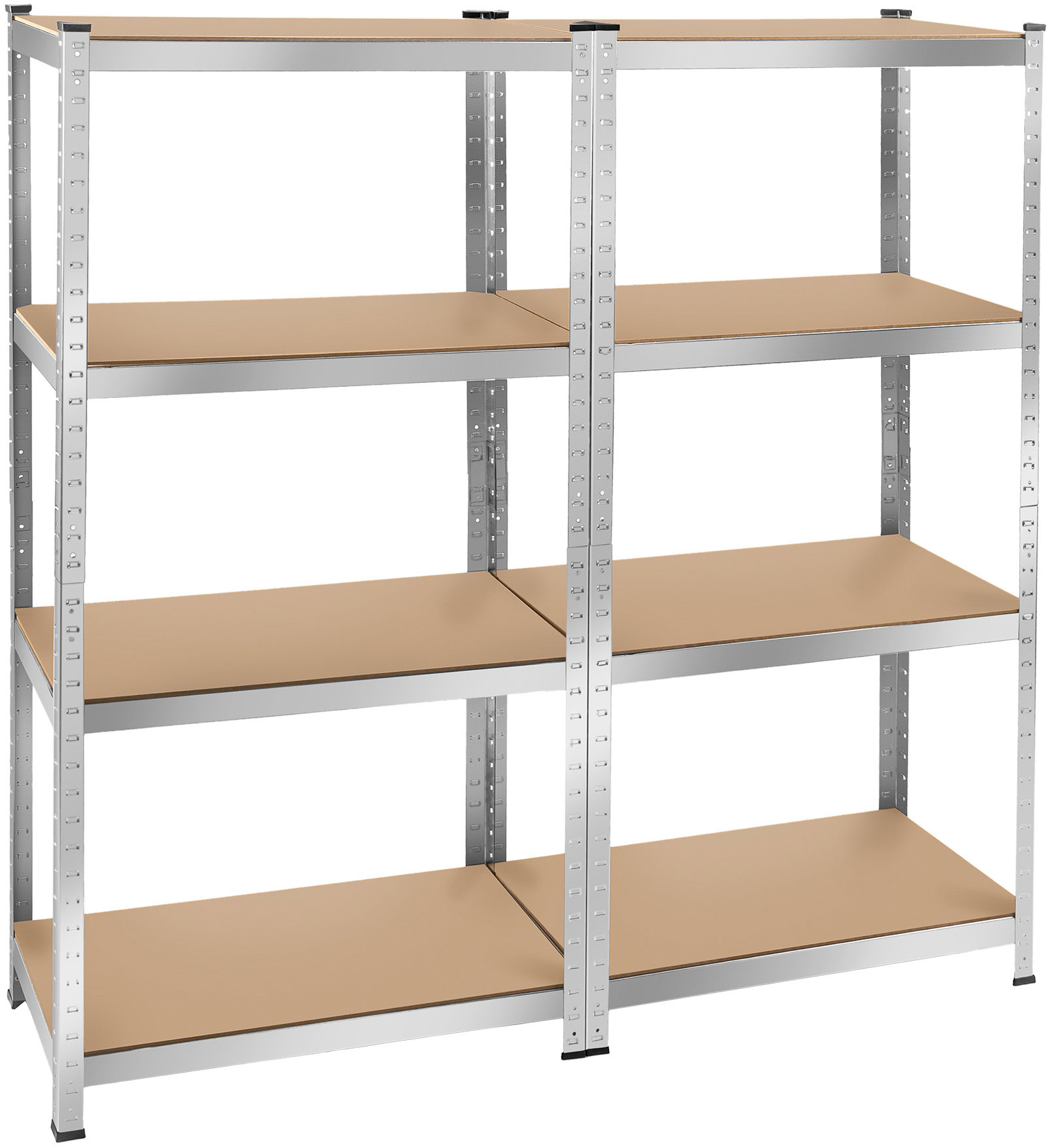 Regál TecTake 2 × 4 polic s moderním designem a vysokou nosností.