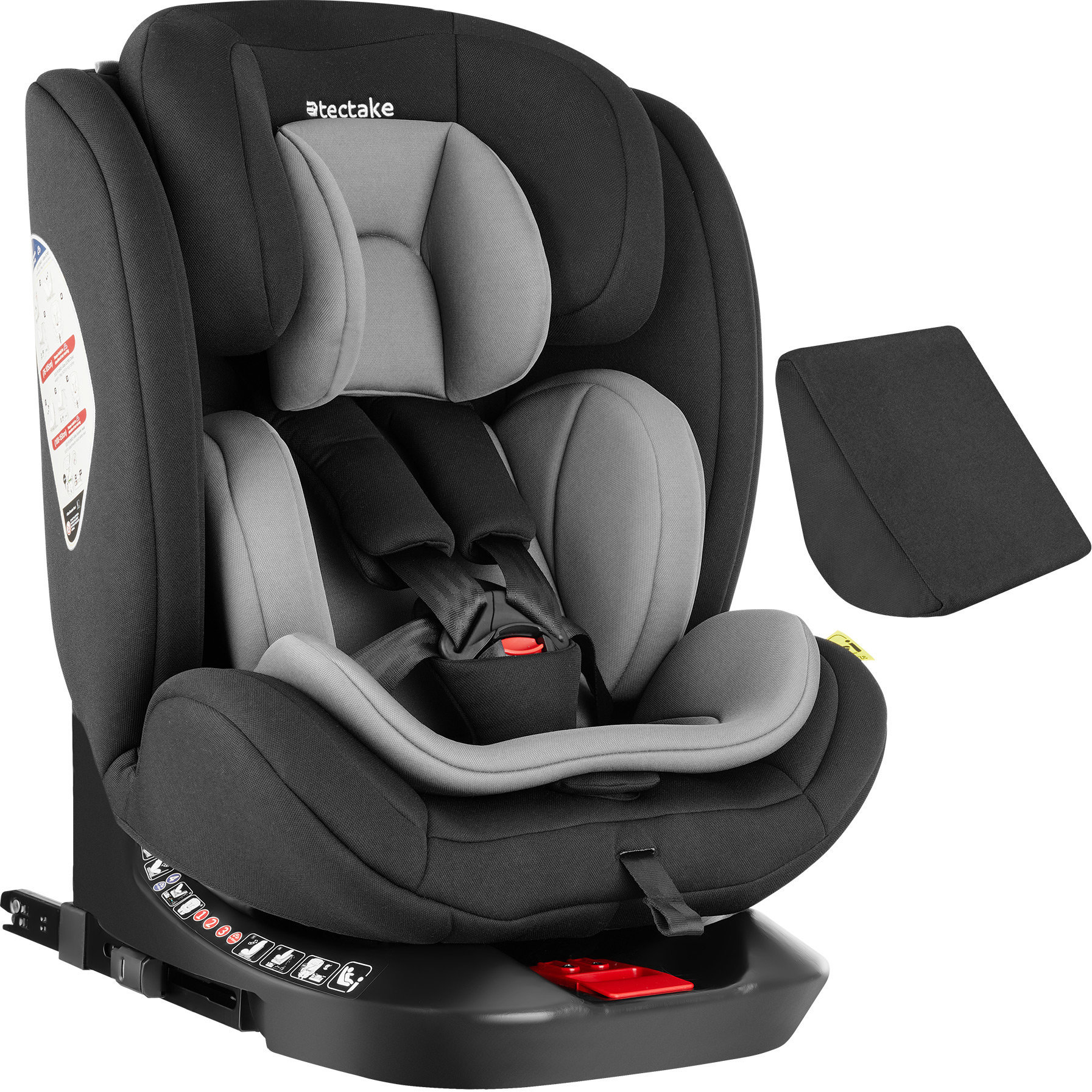 TecTake Linus Isofix, otočná, černá/světle šedá