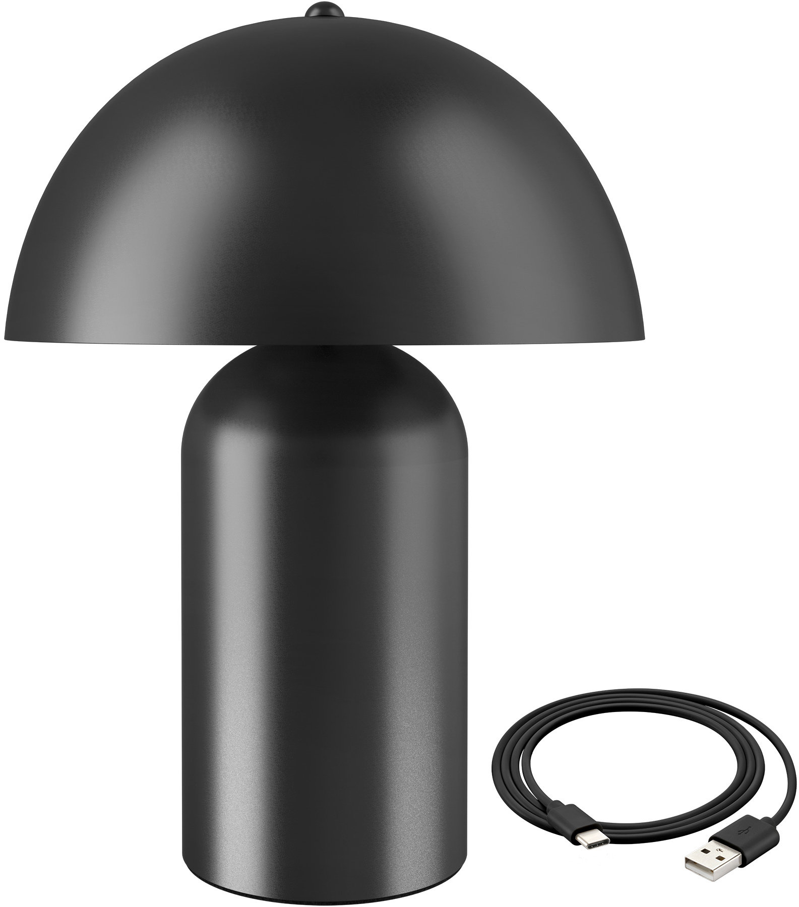 Malá retro stolní lampa Kade, stmívatelná, černá