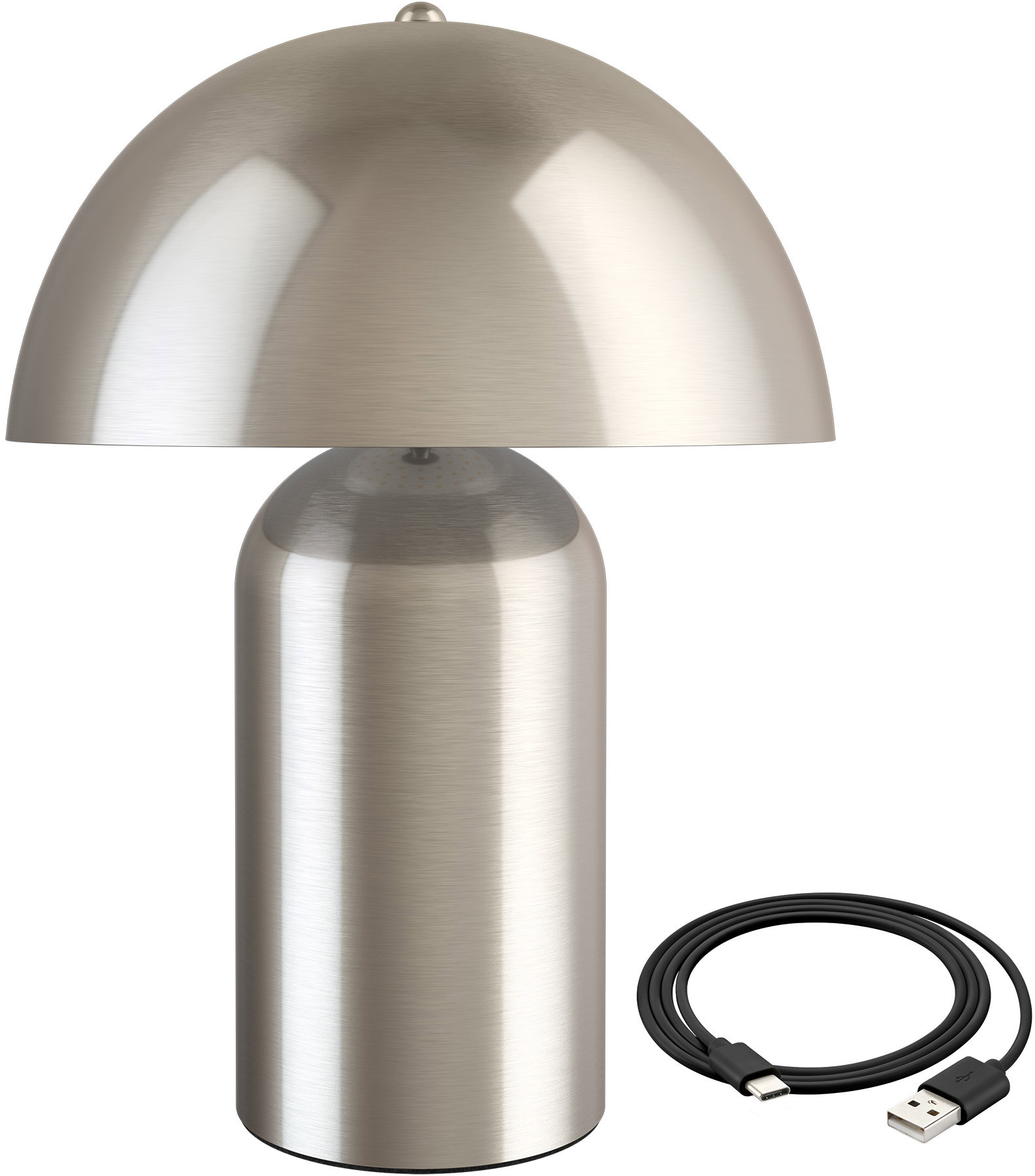 Malá retro stolní lampa Kade v šedé barvě
