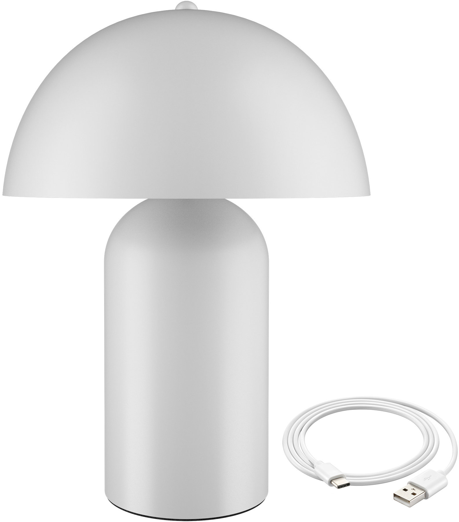 Malá retro stolní lampa Kade, stmívatelná, bílá