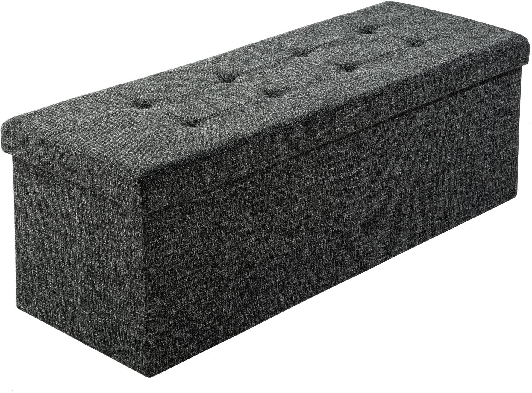 Skládací taburet s úložným prostorem 110×38×38cm, tmavě šedá