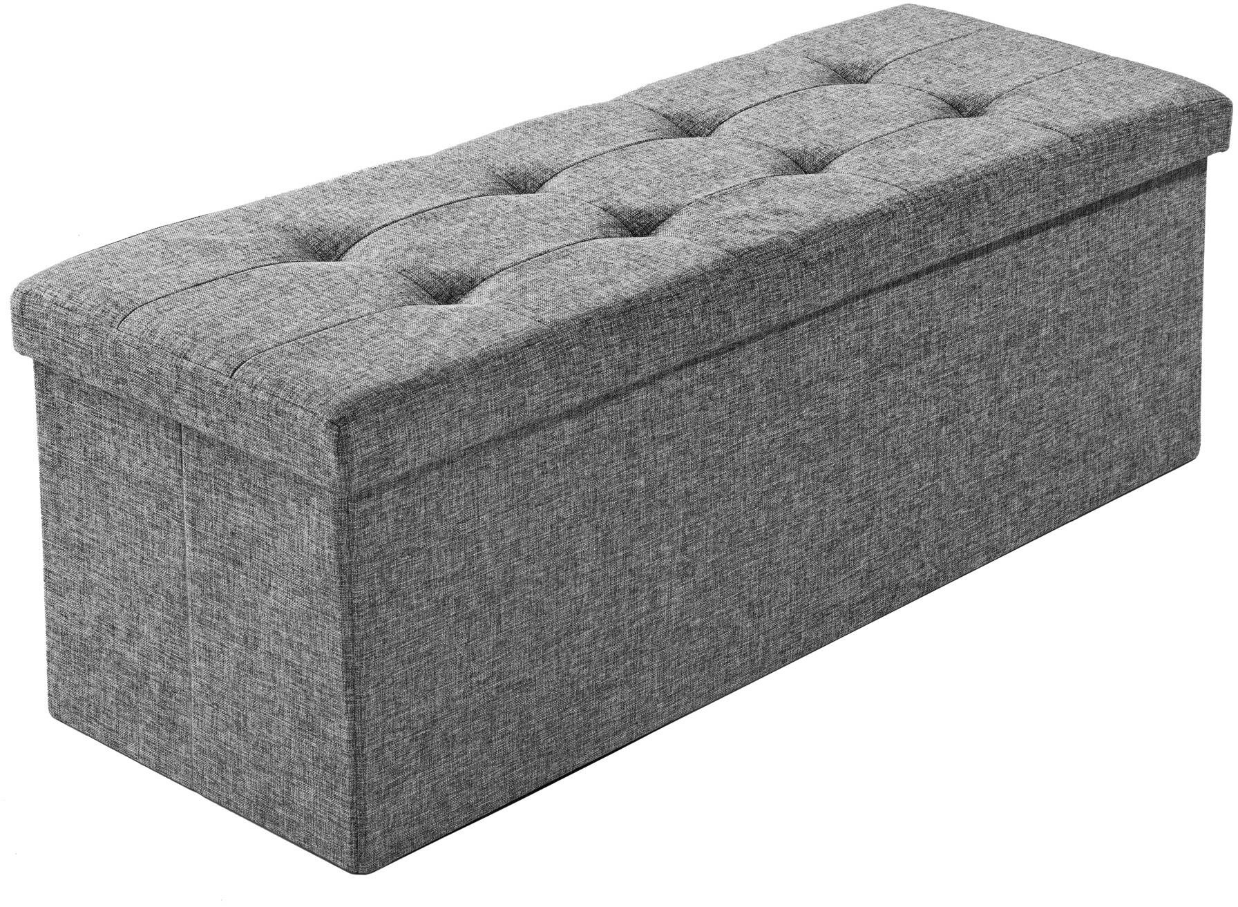 Skládací taburet s úložným prostorem 110×38×38cm, světle šedá