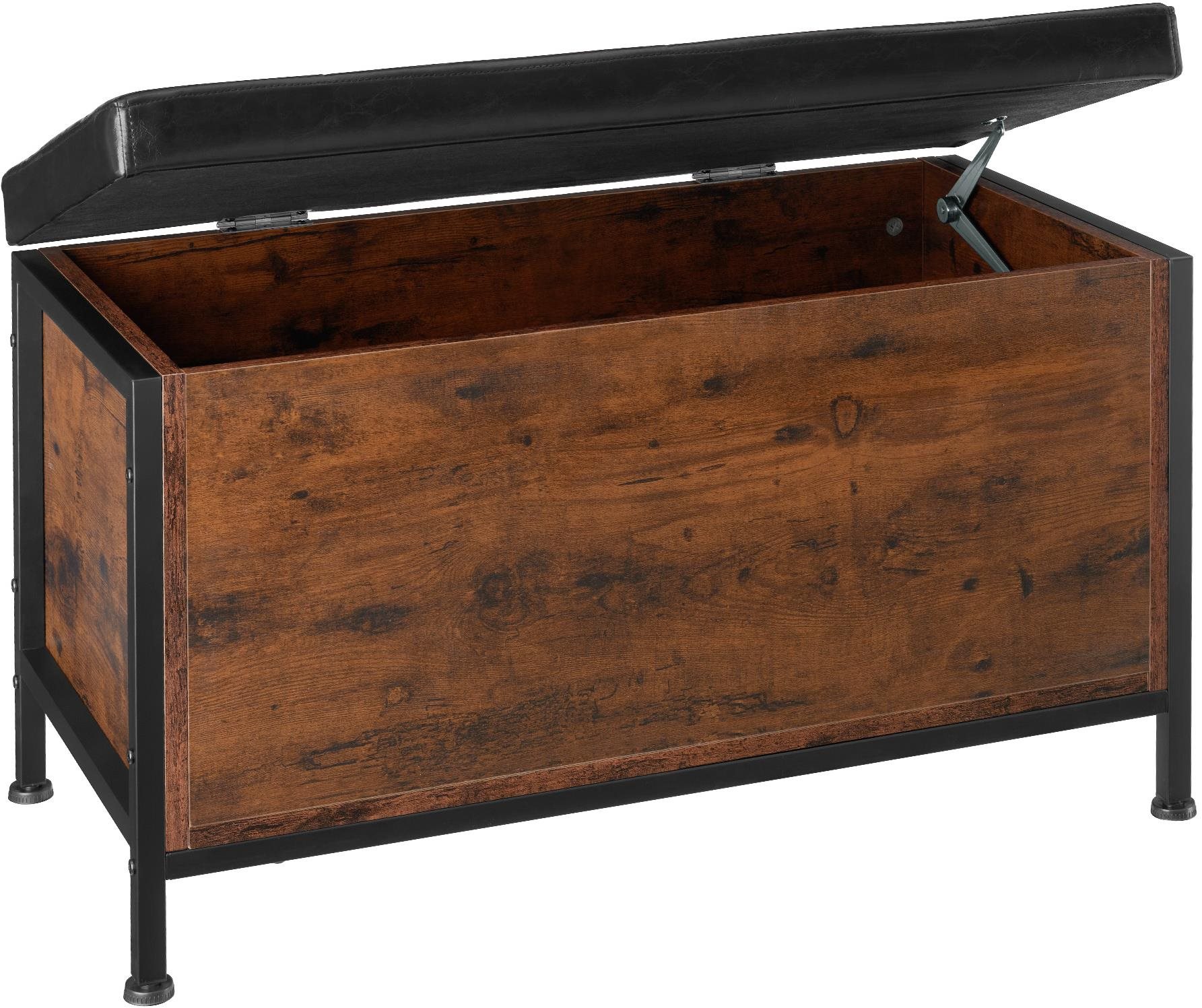 Sedací truhla s polstrováním Calico z tmavého dřeva