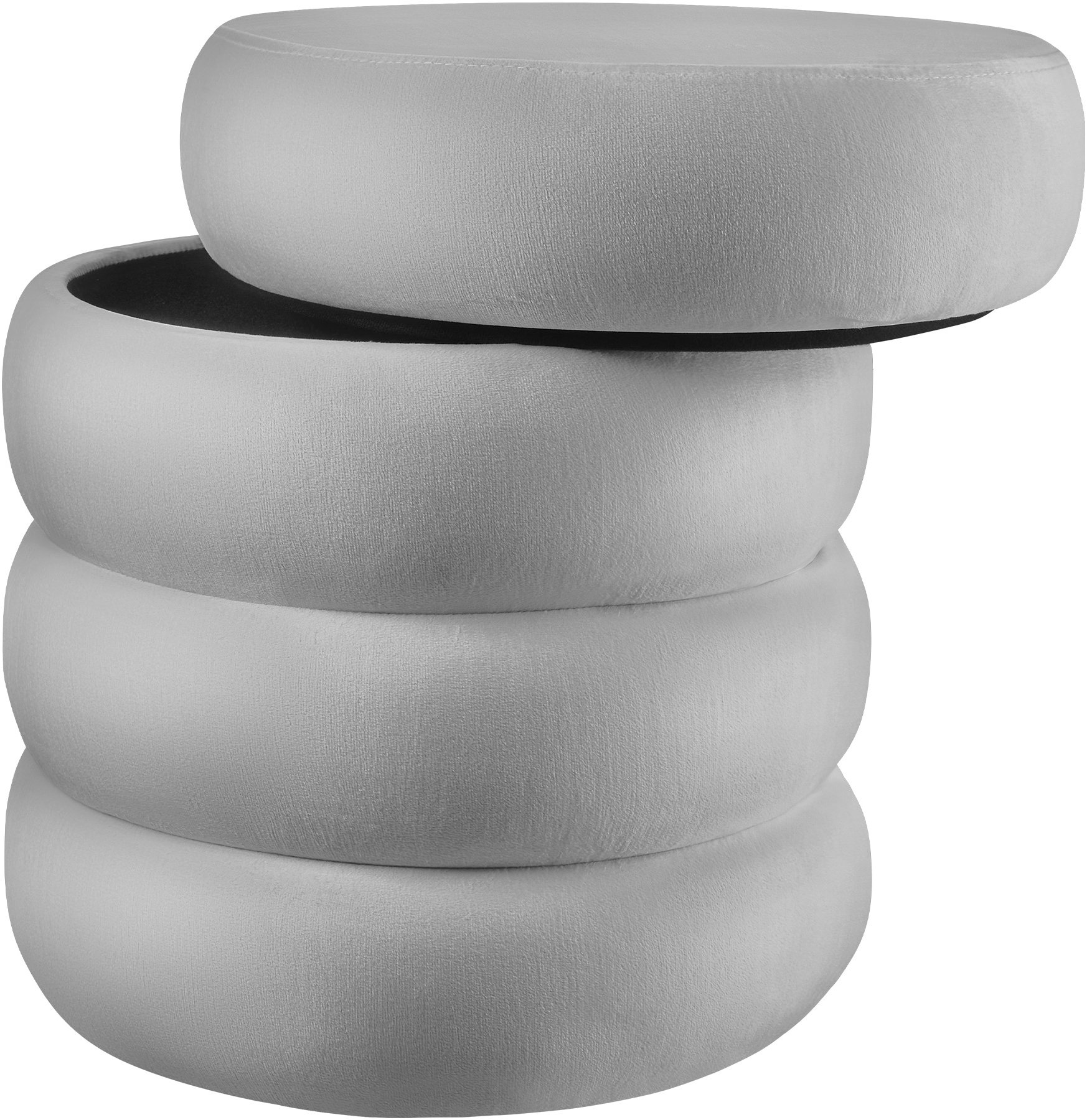 Polstrovaný taburet Altu v šedé barvě s úložným prostorem