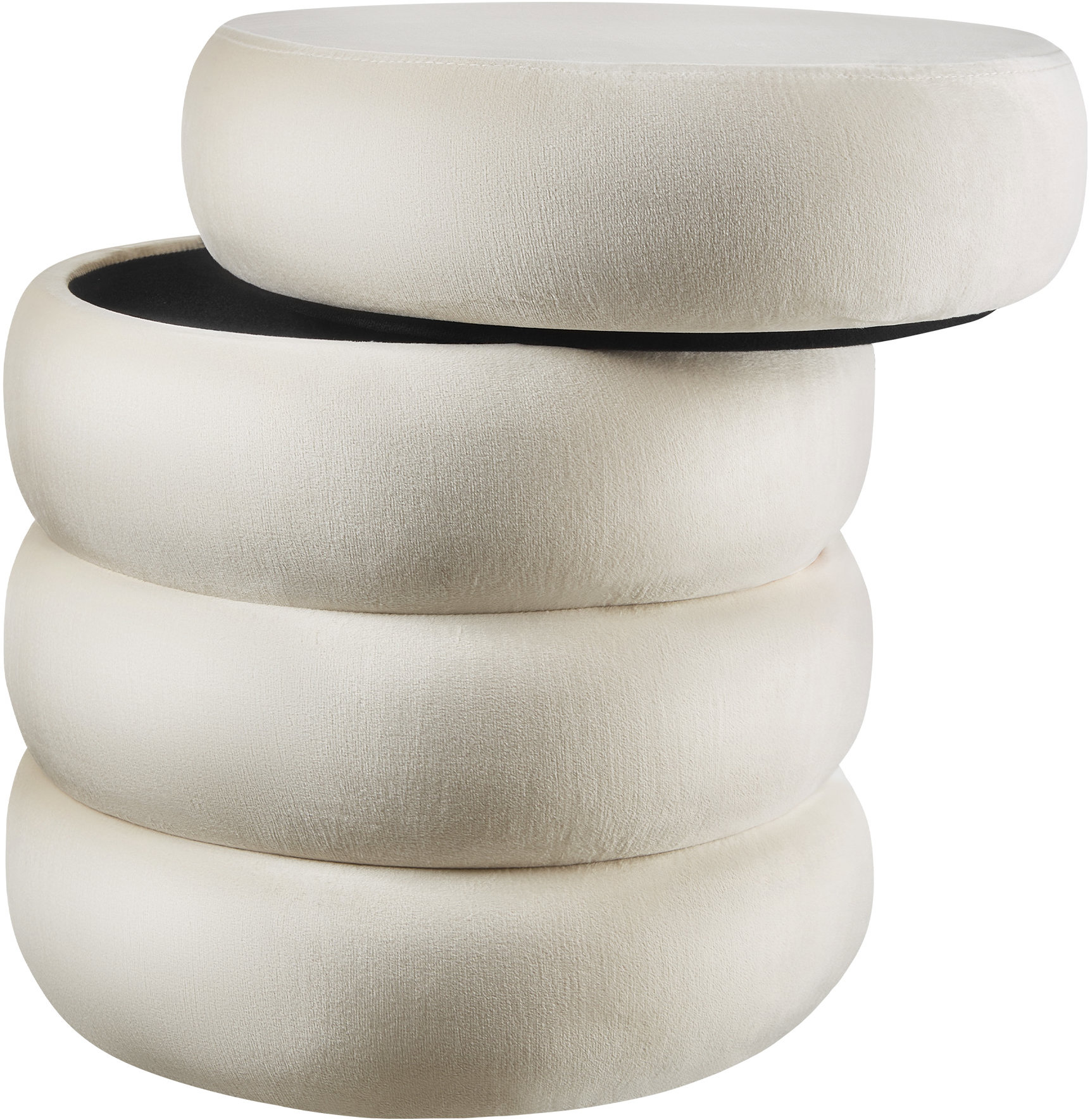 Béžový polstrovaný taburet Altu s úložným prostorem