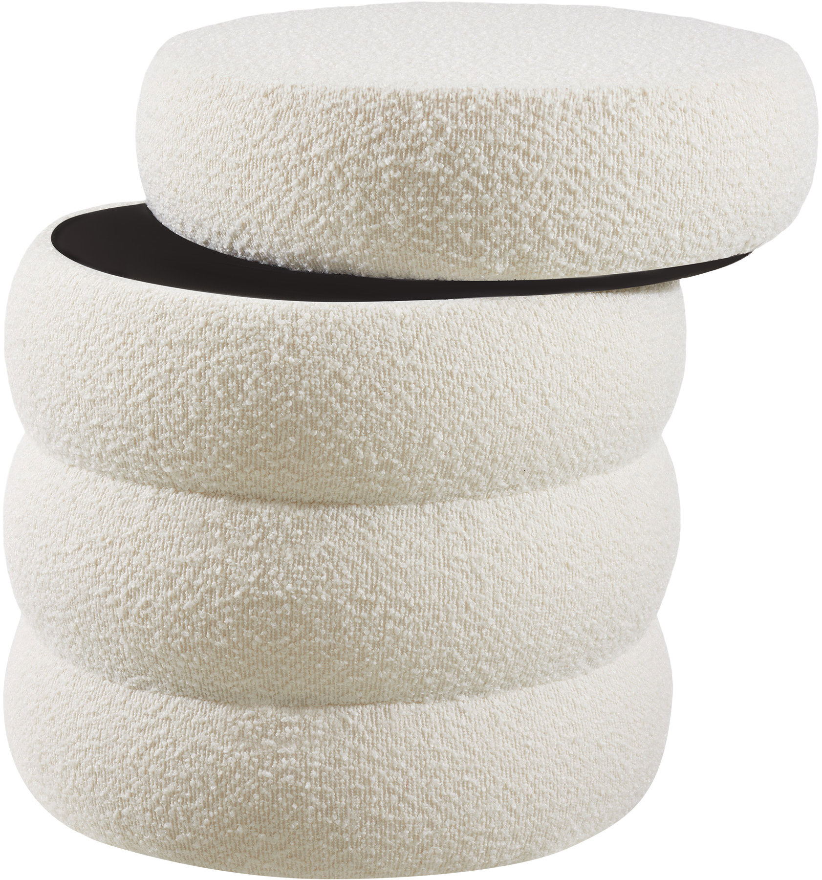 Polstrovaný taburet Altu v krémové barvě s úložným prostorem